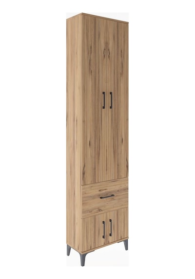 Arges Dolap 4 Raflı Tek Çekmeceli 4 Kapaklı 60x30x243 Çam-çam Çam