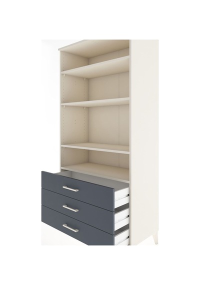 Hyperion Dolap Tek Raflı 7 Çekmeceli 88x44x182 Aytaşı-antrasit Aytaşı