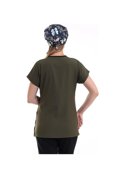 Bflex Unisex Likralı Yarasa Kol Tek Üst - 6427 Haki Yeşili