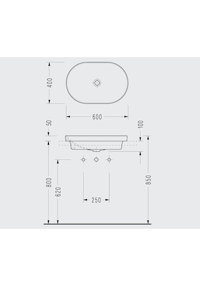 Serel Sapphire Tezgahüstü Lavabo, 60x40 Cm - Sp33dxs110h Diğer