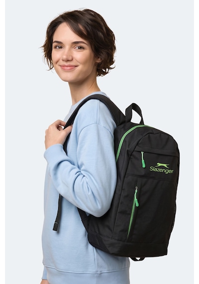 Slazenger Favento Unisex Siyah / Yeşil Omuz Sırt Çantası