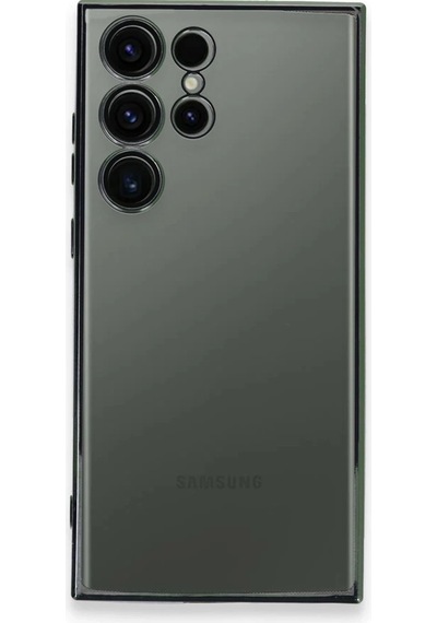Muratech Newface Samsung Galaxy Uyumlu  S23 Ultra Kılıf Razer Lensli Silikon - Yeşil