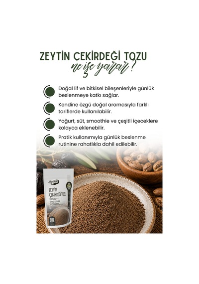 250 Gr Zeytin Çekirdeği Tozu Taze Öğütülmektedir