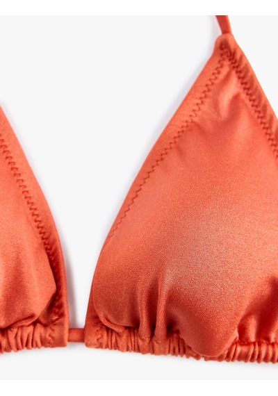 Koton Boyundan Bağlamalı Üçgen Bikini Üstü Kahverengi 6sak10014mm Kahve