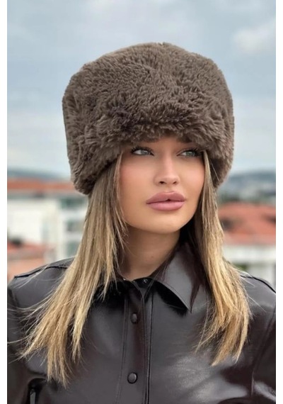 Emybox Kışlık Son Trend Kalpak Eskimo Rus Slav Tarzı Suni Kürk Tüylenmez Peluş Kalpak Şapka Bere Kahverengi