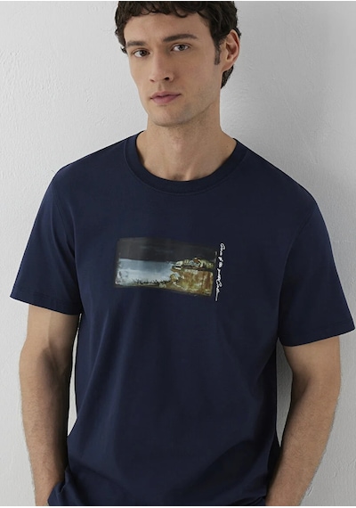 Mavi M0613520-70490 Mavi Baskılı T-shirt Erkek Tişort Lacivert