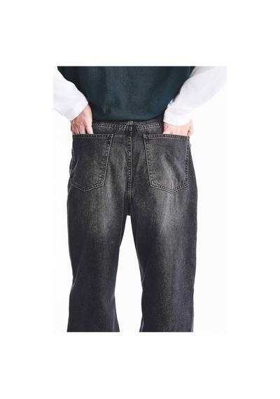 Defacto Baggy Fit Normal Bel Geniş Paça Jean Pantolon H2983ax26aunm40 Siyah-nm40