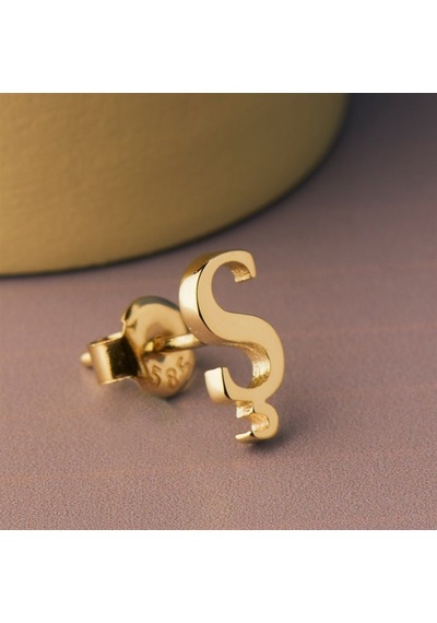 Goldkupe 14 Ayar Altın Ş Harf Küpe 0,46 Gr-1378