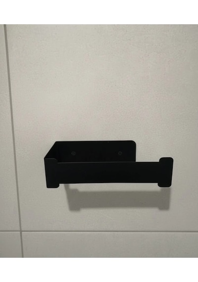 Lazer Kendinden Yapışkanlı Wc Kağıtlık Mat Siyah Mat Siyah