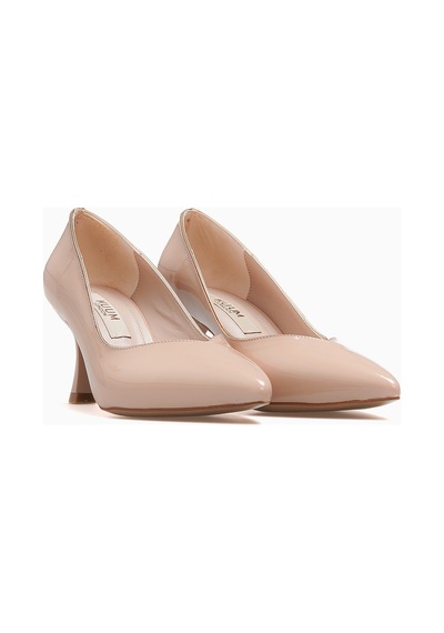 Kuum Kadın Stiletto Ayakkabı 26y K145-26218 Bej Rugan