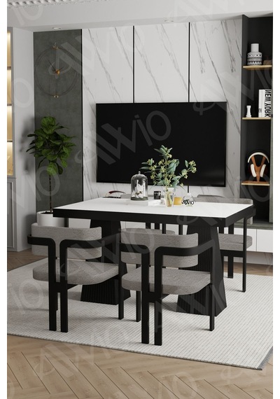 Avvio Pesca Lake Mdf Ayak Tokyo Demonte Sandalye 80x120 Yemek Masası Mutfak Masası 4 Kişilik Beyaz