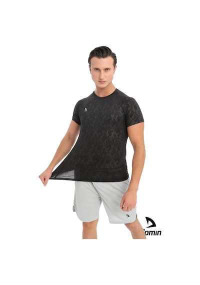 Hnc Sport Kısa Kollu Compression Body T-shirt Fitness Body Gym Body Tshirt Siyah Melanj
