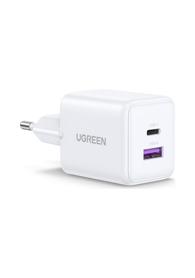 Ugreen 30w Gan Hızlı Şarj Cihazı 2 Portlu, 1xusb-a, 1xusb-c, Beyaz, 65015
