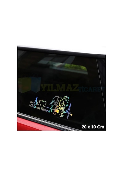 Arabada Çocuklar Bebekler Var Hologram Oto Sticker Çıkartma