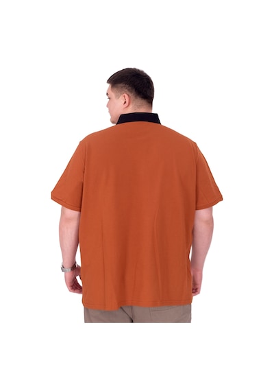 Mode Xl Büyük Beden Erkek T-shirt Polo Yaka Yourself U25310 Tarçın Kahverengi