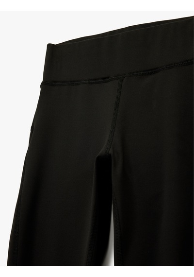 Koton Yüksek Bel Slim Fit Dikiş Detaylı Spor Tayt Siyah 6wak40252nk Siyah