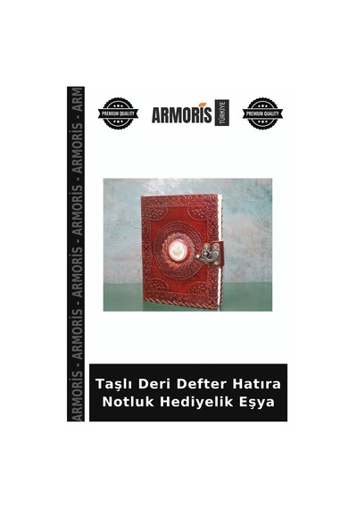 Taşlı Deri Defter Hatıra Notluk Hediyelik Eşya Çok Renkli