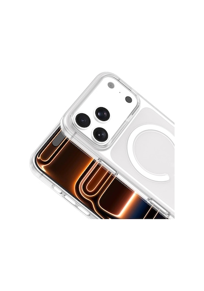 Apple Uyumlu iPhone 17 Pro Max Kılıf Mkst Wireless Şarj Özellikli Şeffaf Kapak - Şeffaf Şeffaf