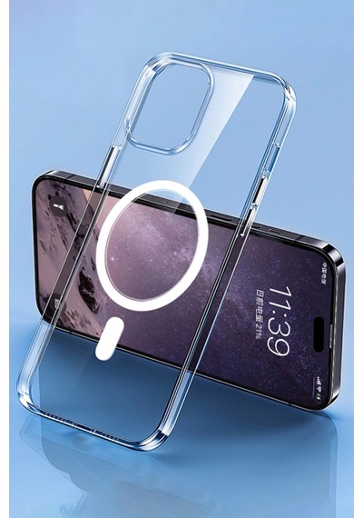 Apple İphone 14 Pro Max Kılıf Tron Şeffaf Magsafe Kapak - Şeffaf