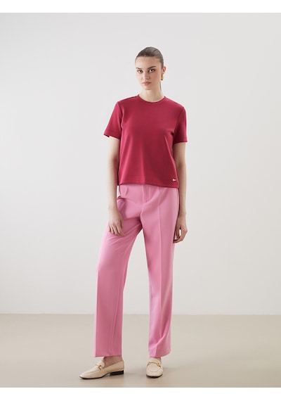 Lcw Vision Pembe Standart Fit Geniş Paça Kadın Pantolon