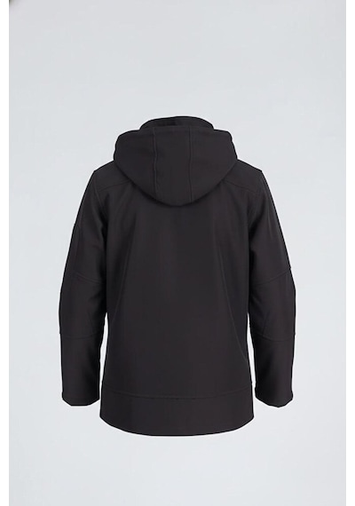 Vatan Tekstil Erkek Slim Fit Softshell Kapüşonlu Erkek Mont Su İtici Rüzgar Geçirmez Gri