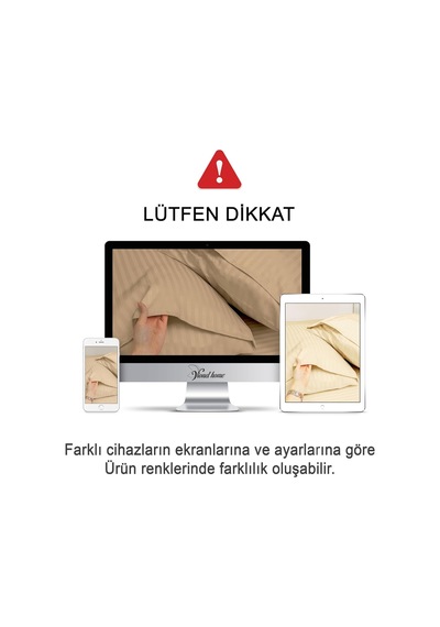 %100 Pamuk Çizgili Saten Yastık Kılıfı 50 X 70 Cm 2'li Paket Balköpüğü Genel