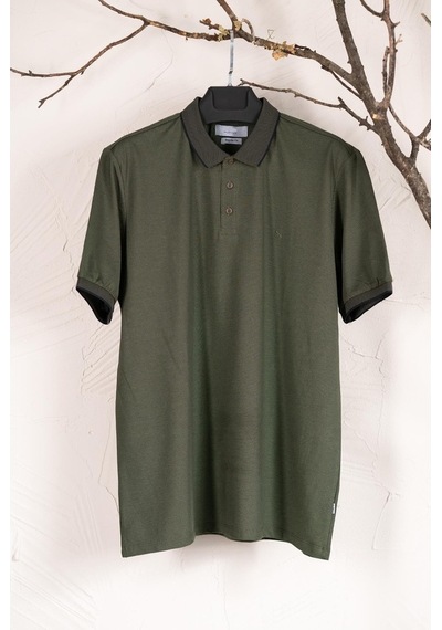 Polo Yaka Büyük Beden Suprem Penye Erkek T-Shirt Petrol Mavisi