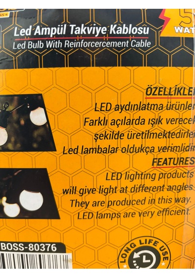 5w Led Ampul Ve Takviye Kablosu 12volt Araç İçin Uygun 1