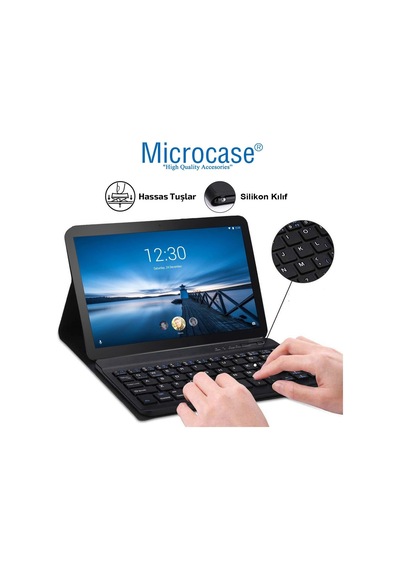 Lenovo Uyumlu Tab M10 Tb-X605Fc Bt Klavye Mouse + Standlı Kılıf - Bkk6
