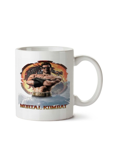 Mortal Kombat Jonny Cage İki Tarafı Baskılı Kupa Bardak Çok Renkli