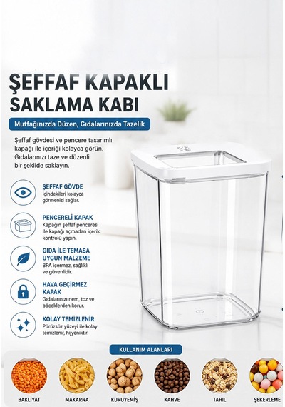 3'lü Vakumlu Kare Saklama Kabı Seti 1000 Ml Şeffaf Kapaklı Gıda Erzak Saklama Kutusu Vp-314 Diğer