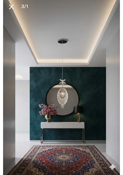 Bohem Aydınlatma Hilal Desen Sarkıt Modern 3 Renk Led Beyaz Sarı Günışığı Antre/hol Avizesi Krom