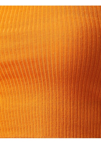 Koton Straplez Crop Atlet Fitilli Turuncu 1yal38006ık
