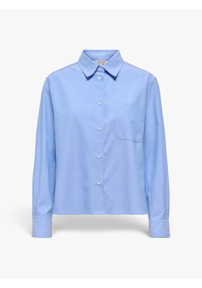 Only Onlcurla Oxford L/s Shırt Cc Wvn Kadın Mavi Gömlek - 5044515