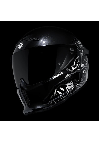 Ruroc At4.0 Street Rush Kapalı Kask Siyah - Beyaz