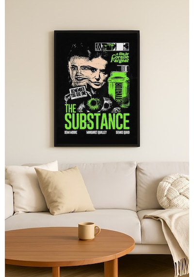 Substance Siyah Ahşap Çerçeveli Poster, Film Duvar Tablosu
