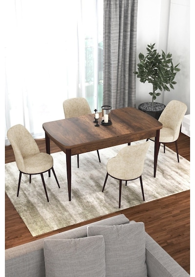 Canisa Concept Kor Serisi 70x114 Açılabilir Mutfak Masası Takımı Barok Desen Masa 4 Krem Sandalye Krem Canisa Concept Kor Serisi 70x114 Açılabilir Mutfak Masası Takımı Barok Desen Masa 4 Krem Sandalye Krem