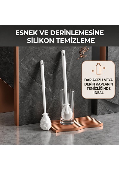 Cazibiz Uzun Saplı Silikon Biberon Ve Kavanoz Temizleme Fırçası-440526