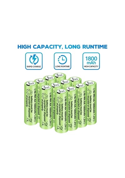Zenviya21 1800 Mah 1.2v Aa Ni-mh Şarj Edilebilir Pil 12 Adet Zenya785