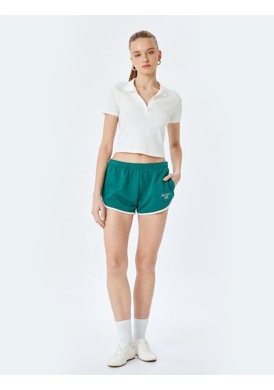 Koton Cep Detaylı Beli Lastikli Slogan Baskılı Biyeli Slim Fit Mini Şort Yeşil 5sal40062ık Yeşil Koton Cep Detaylı Beli Lastikli Slogan Baskılı Biyeli Slim Fit Mini Şort Yeşil 5sal40062ık Yeşil