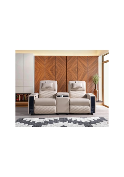 Anika İkili Sinema Koltuğu Rehome İkili Koltuk 205x97x105 Cm Bej