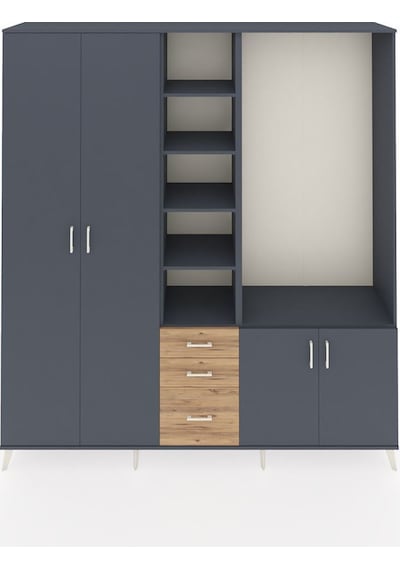 Hyperion Dolap 13 Raflı 3 Çekmeceli 4 Kapaklı 220x44x243 Antrasit-antrasit/çam Çok Renkli Hyperion Dolap 13 Raflı 3 Çekmeceli 4 Kapaklı 220x44x243 Antrasit-antrasit/çam Çok Renkli