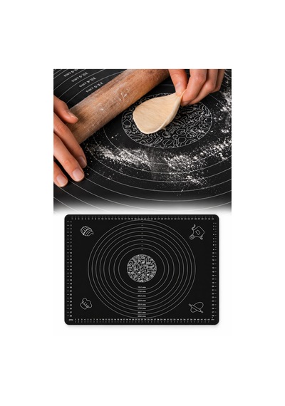 Silikon Hamur Açma Yoğurma Matı Skalalı Kaymaz Yapışmaz Kolay Temizlenebilir 40x50 Cm Kırmızı
