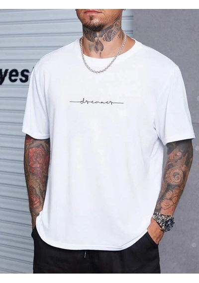 Flood Of Style Erkek Beyaz Dreamer Baskılı Oversize