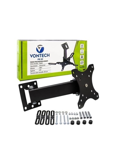 Vontech Pr-02 20 Cm 360 Teleskopik Tavan Projeksiyon Askı Aparatı Çok Renkli