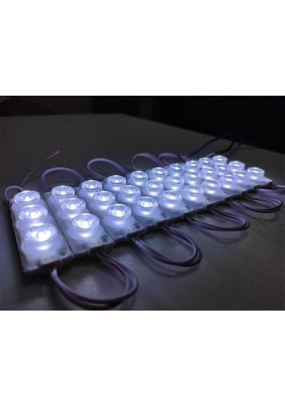 Carub Camlı Parmak Led Lamba Beyaz 12 Volt Su Geçirmez 10.Lu 3M