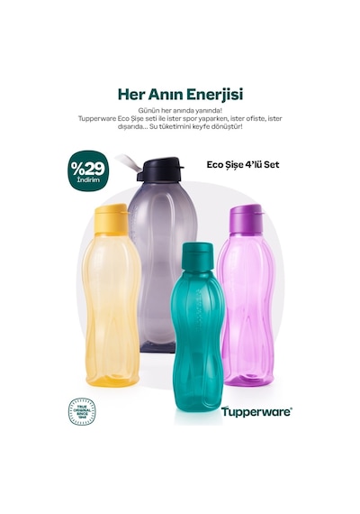 Eco Şişe 4lü Set Mor