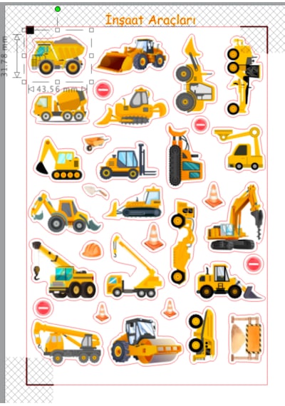 Eğlenceli Stickerlar Cam Duvar Telefon Tablet İnşaat Araçları Diğer