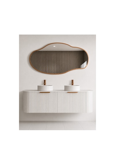 Ant Home Asimetrik Ayna Çerçeveli Ayna Duvar Aynası Konsol Aynası Banyo Aynası Çerçeveli Ayna Bronz