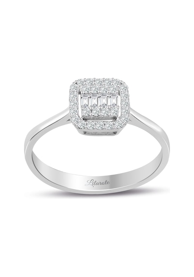 0.25 Ct Modern Tasarım Baget Kare Tektaş Yüzük